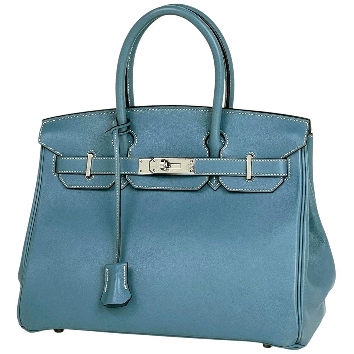 エルメス HERMES バーキン 30 ハンドバッグ ヴォースイフト ブルー 