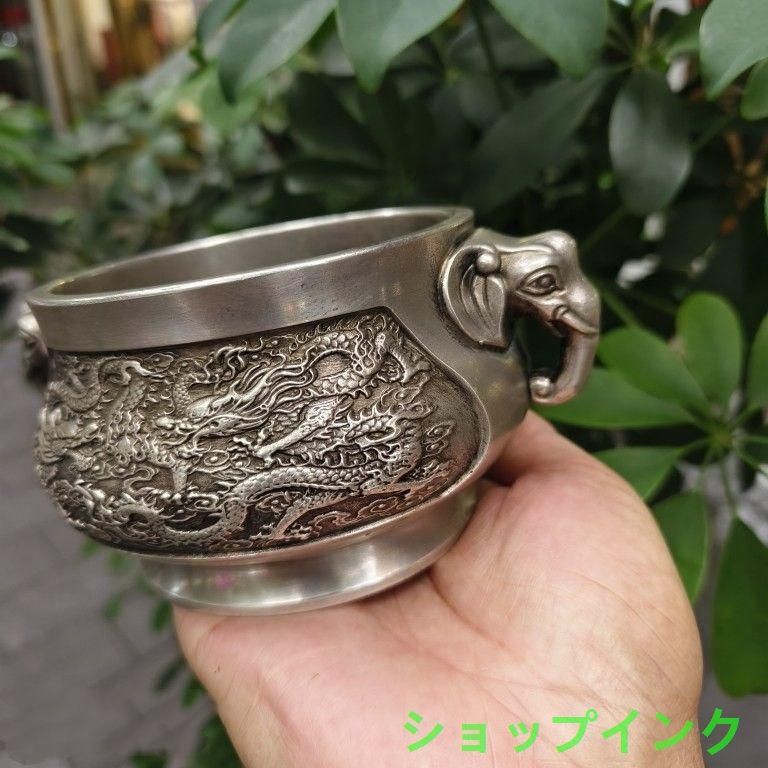 大象耳双龍戯珠香炉 茶道香炉 工芸品 美術品 置物 大象耳双龍戯珠香炉 茶道香炉 工芸品 美術品 置物 - メルカリ