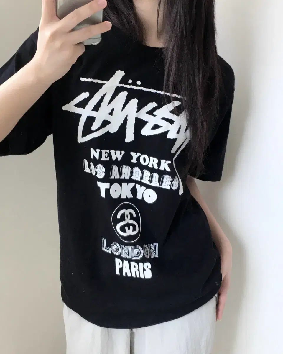 Stussy STUSSY(ステューシー) 黒 ワールドツアー Tシャツ - メルカリ