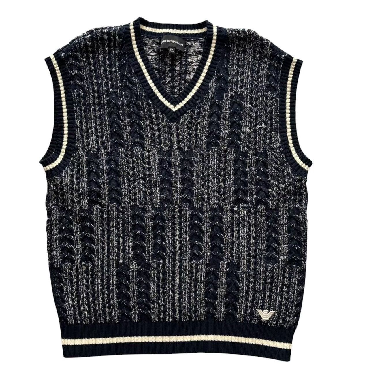 EMPORIO ARMANI エンポリオ アルマーニ ニットベスト 紺 ニット ベスト