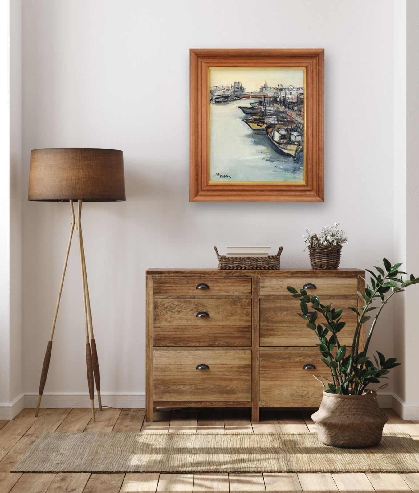 福井凱將 「釧路河口」 油絵・油彩画 絵画 福井凱將 『釧路河口』 油彩画 - 北海道画廊