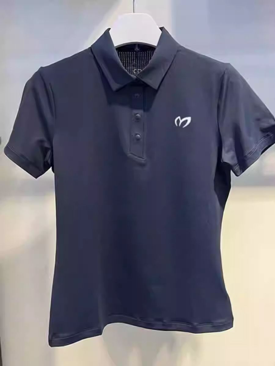 女性用ゴルフルック 機能性 半袖 ポロッティ 2 カラー スリムフィット