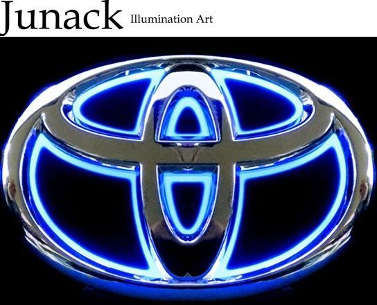 M s 220クラウン 30セルシオ 180オーリス Junack リア LEDトランスエンブレム スリムライン ブルー ジュナック 社外 パーツ 部品 トヨタマーク 発光 光る エンブレム イルミ 220系 30系 180系 LTE-T13