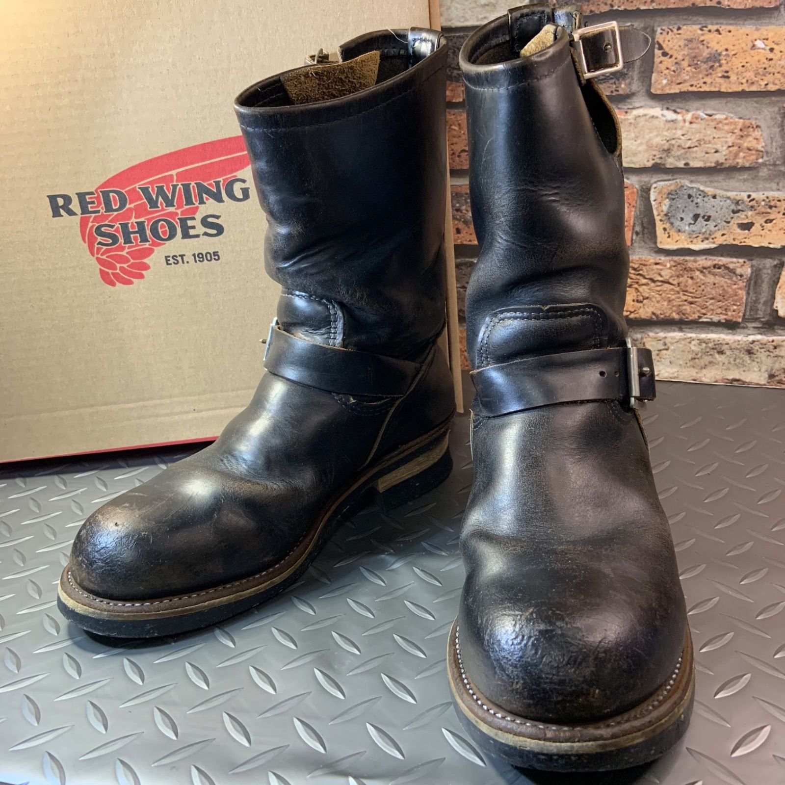 ☆REDWING 2268 純正ヒール新品交換済み エンジニアブーツ PT91 茶芯 