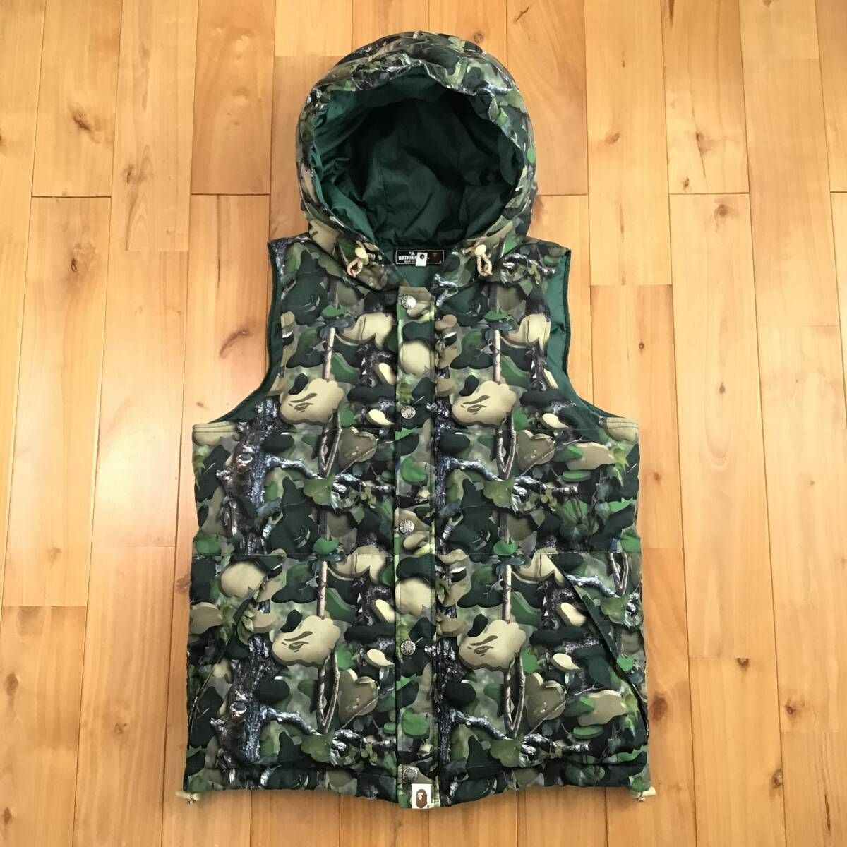 パーカー ダウンベスト Sサイズ a bathing ape BAPE hoodie down