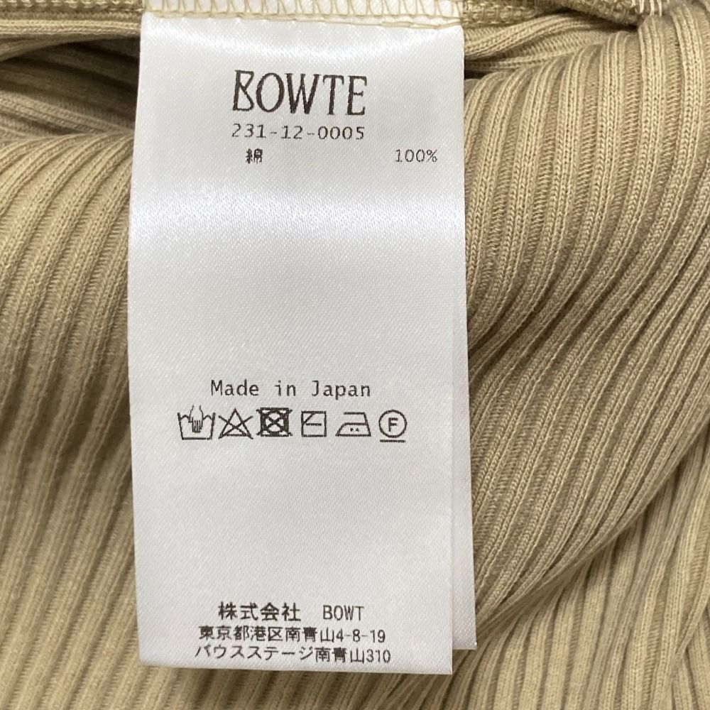 美品 23SS BOWTE バウト TEREKO TUNK TOP リブタンクトップ ノースリーブ カットソー 231-12-0005 サンド ベージュ レディース 古着 中古 美品 23SS BOWTE バウト TEREKO TUNK TOP リブタンクトップ