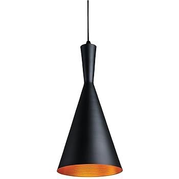 Sunlite 07028-SU ヴィンテージスタイル 円錐 ペンダント器具 ミディアムベースソケット E26 74インチ コードの長さ調整可能 7インチ マットブラ