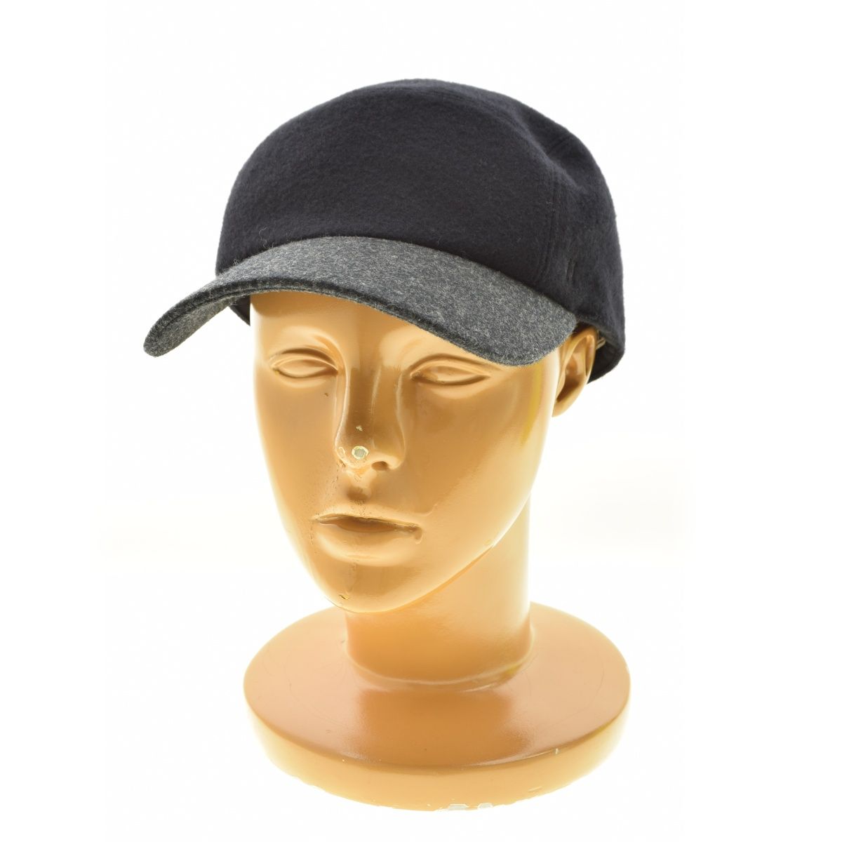 HERMES【エルメス】レザーパッチウールキャップ グレー サイズ58 エルメス デイヴィスヴァーシティー キャップ レディース58