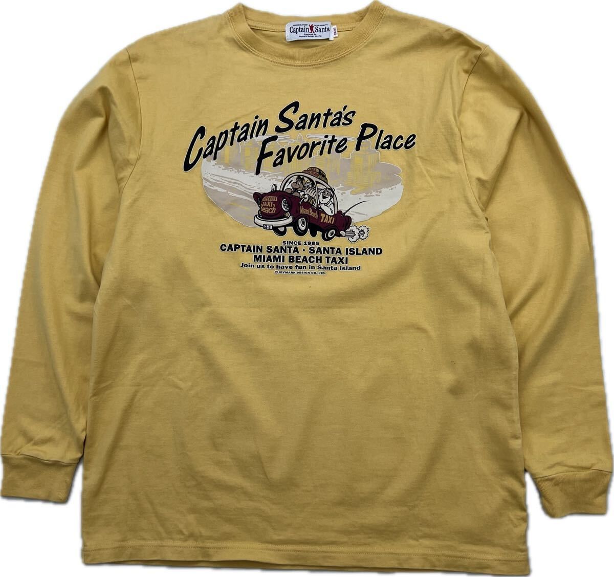 CAPTAIN SANTA  キャプテンサンタ マイアミ ビーチ タクシー 長袖 Tシャツ ロンT イエロー S 春夏 休日 アメカジ 大人カジュアルS3747