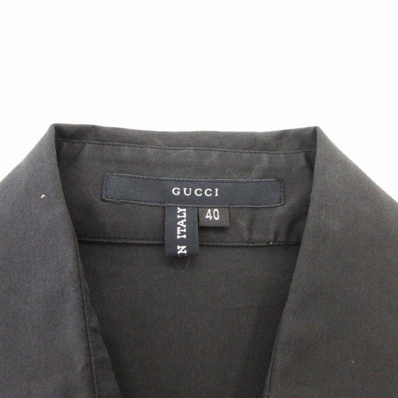 グッチ GUCCI シャツ ブラウス 長袖 イタリア製 40 黒 ブラック 203-1917-4906 /HO ■GY09 ☆AA★ レディース グッチ GUCCI シャツ ブラウス 長袖 イタリア製 40 黒 ブラック