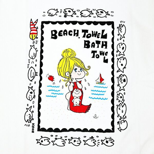 水森亜土 キャプテンサンタ コラボ Tシャツ L ホワイト アパレル