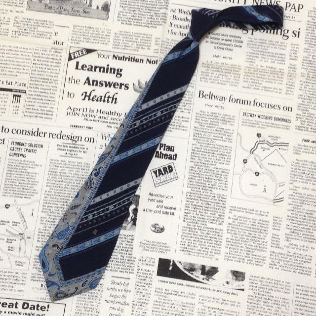 ランバン LANVIN 微光沢 ネクタイ フランス製 シルク ペイズリー柄 ミックス H-006837 ゆうパケット