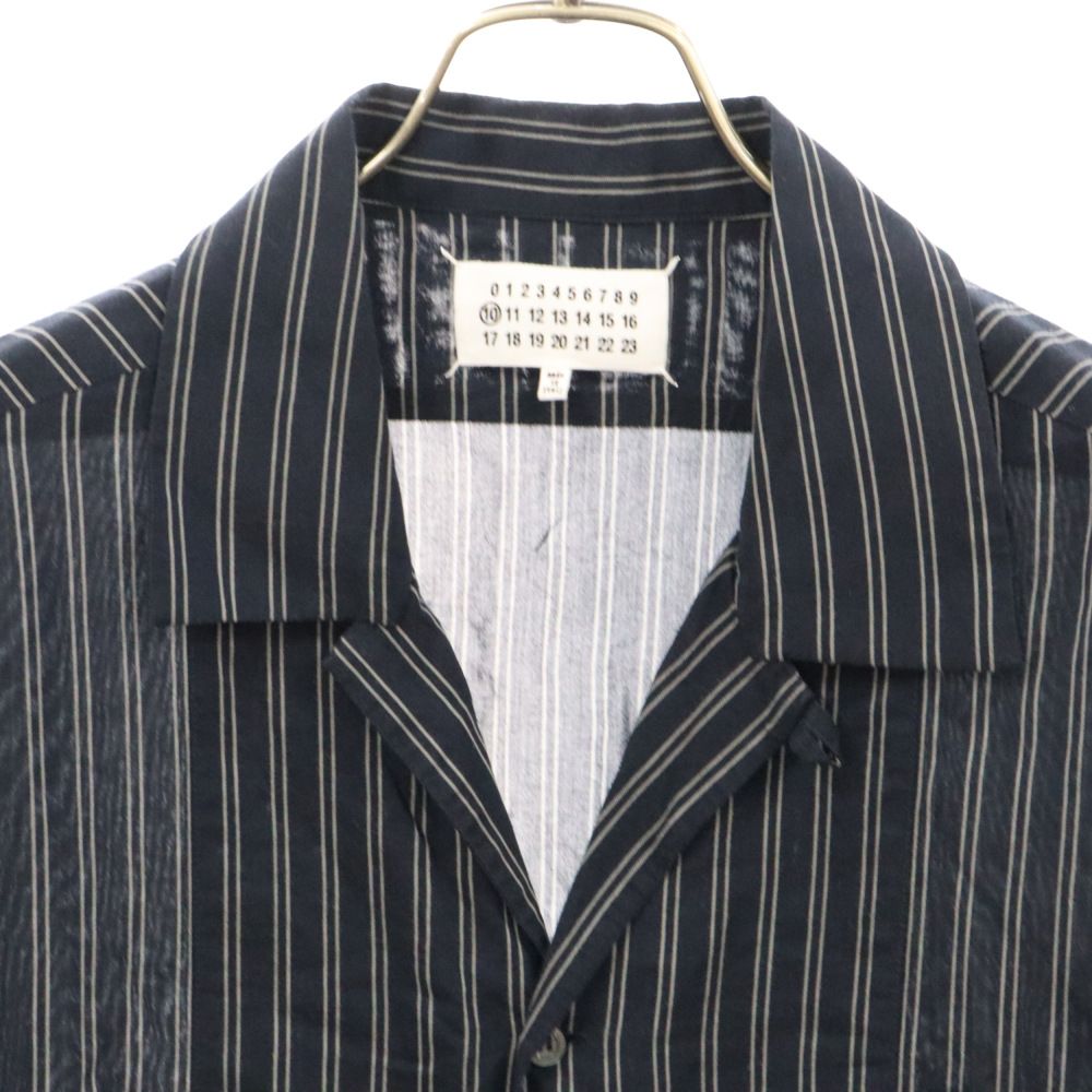 メゾンマルジェラ　半袖シャツ　46 ネイビー Maison Margiela [TIME SALE] メゾンマルジェラ オープンカラー