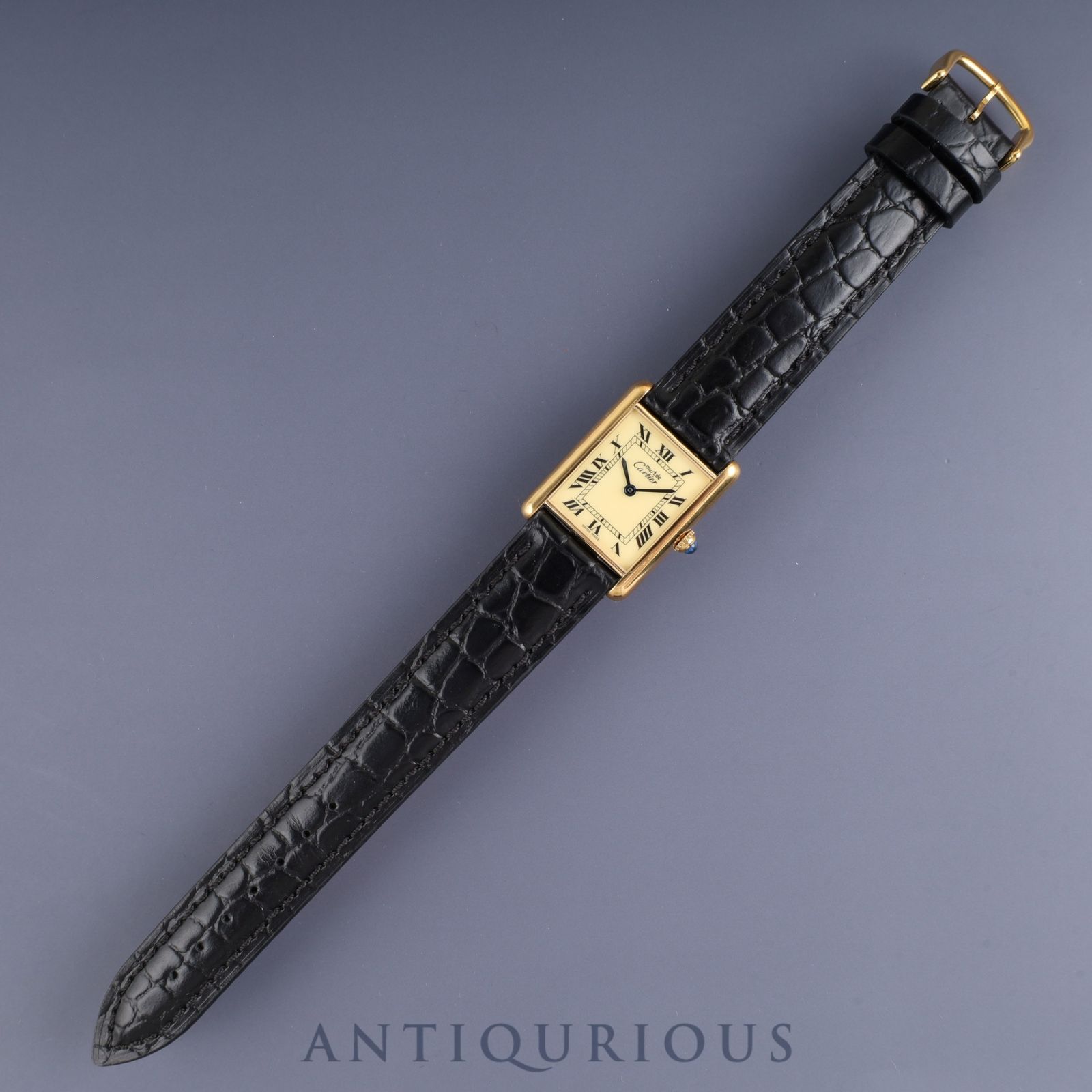 カルティエ マストタンク LM 590005 クォーツ SV925 革 純正尾錠（GP