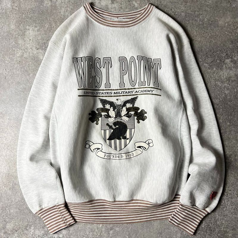 USMA ビンテージスウェット 80s WEST POINT グレー USMA WEST 