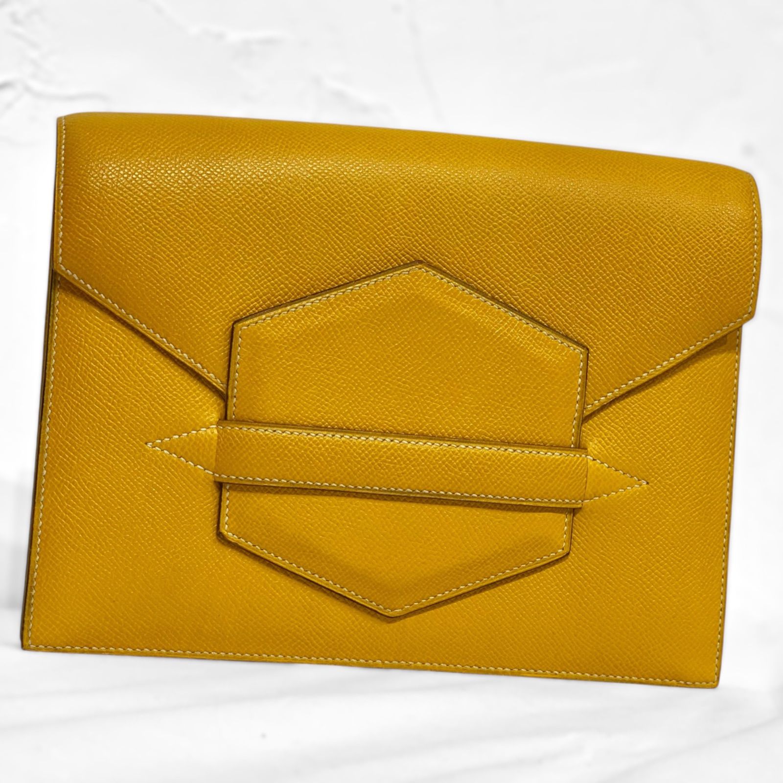 HERMES ファコ クシュベル イエロー系 クラッチバッグ セカンドバッグ エルメス BG0046