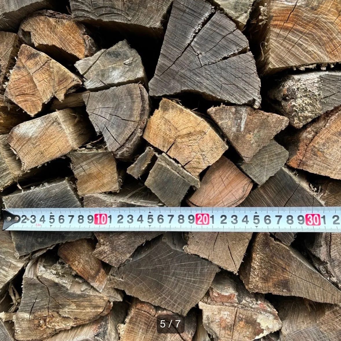 らふらふ様用　ナラ乾燥薪25キロ×4箱 ナラ乾燥薪36cm大中割 20箱