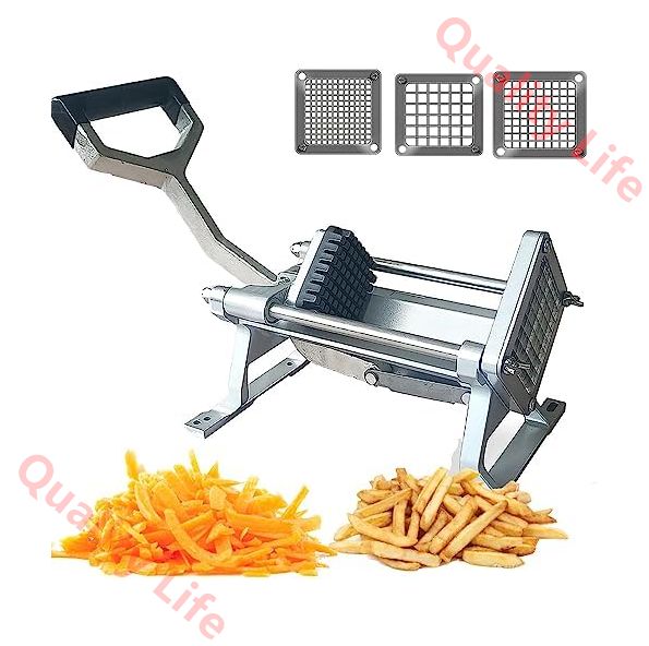 フライドポテトカッター ステンレススチール 業務用フライドポテトカッター プロの業務用および家庭用フライドポテトカッター サツマイモ ニンジン ヤムイモ キュウリ用の6mm 9mm 12mmの刃付き