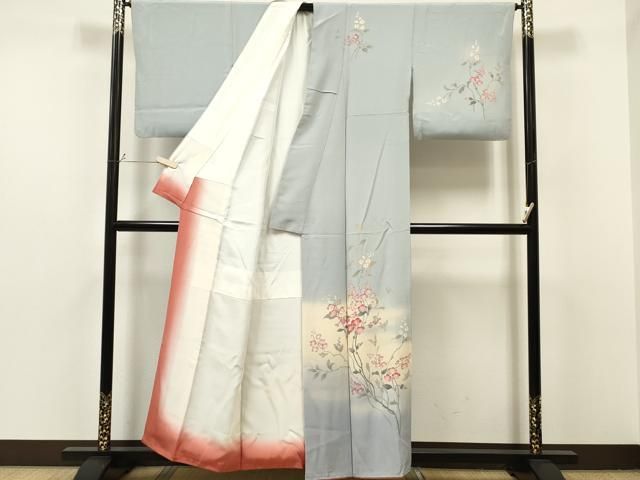 平和屋着物□訪問着 枝花文 暈し染め 正絹 逸品 CAAR0591eg