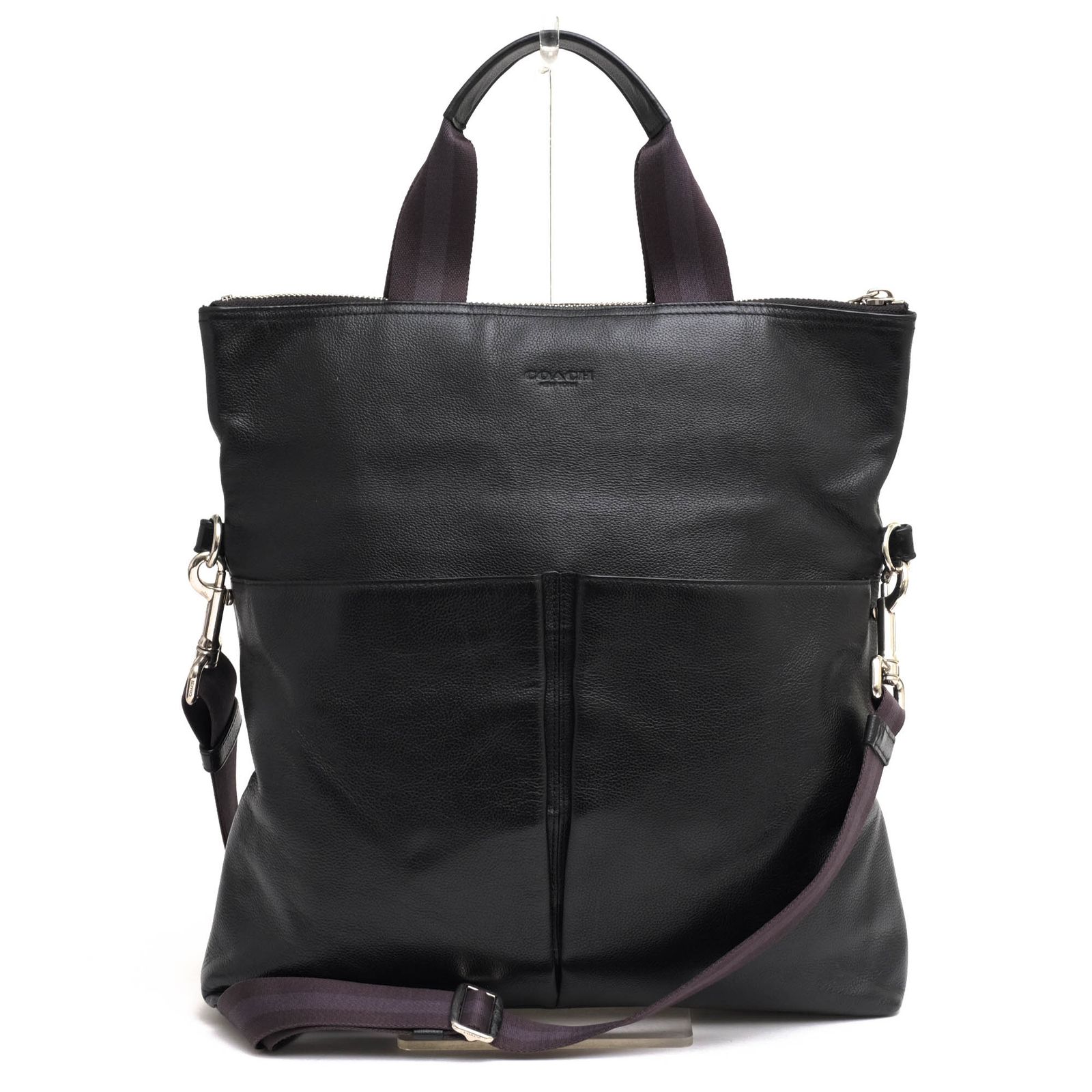 コーチ／COACH バッグ トートバッグ 鞄 ハンドバッグ メンズ 男性 男性用レザー 革 本革 ブラック 黒  F54759 CHARLES FOLDOVER TOTE IN SMOOTH LEATHER チャールズ フォールドオーバー トート クロスボディ