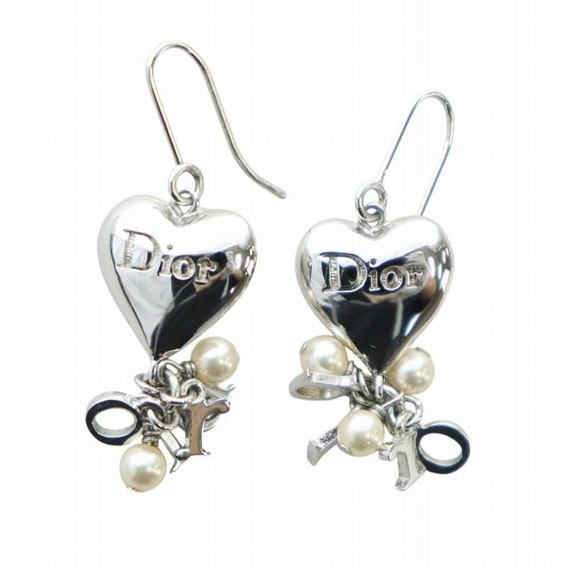レア♡Diorハートパールピアス♡ Christian Dior - 美品 Christian Dior ディオール ハート ロゴ