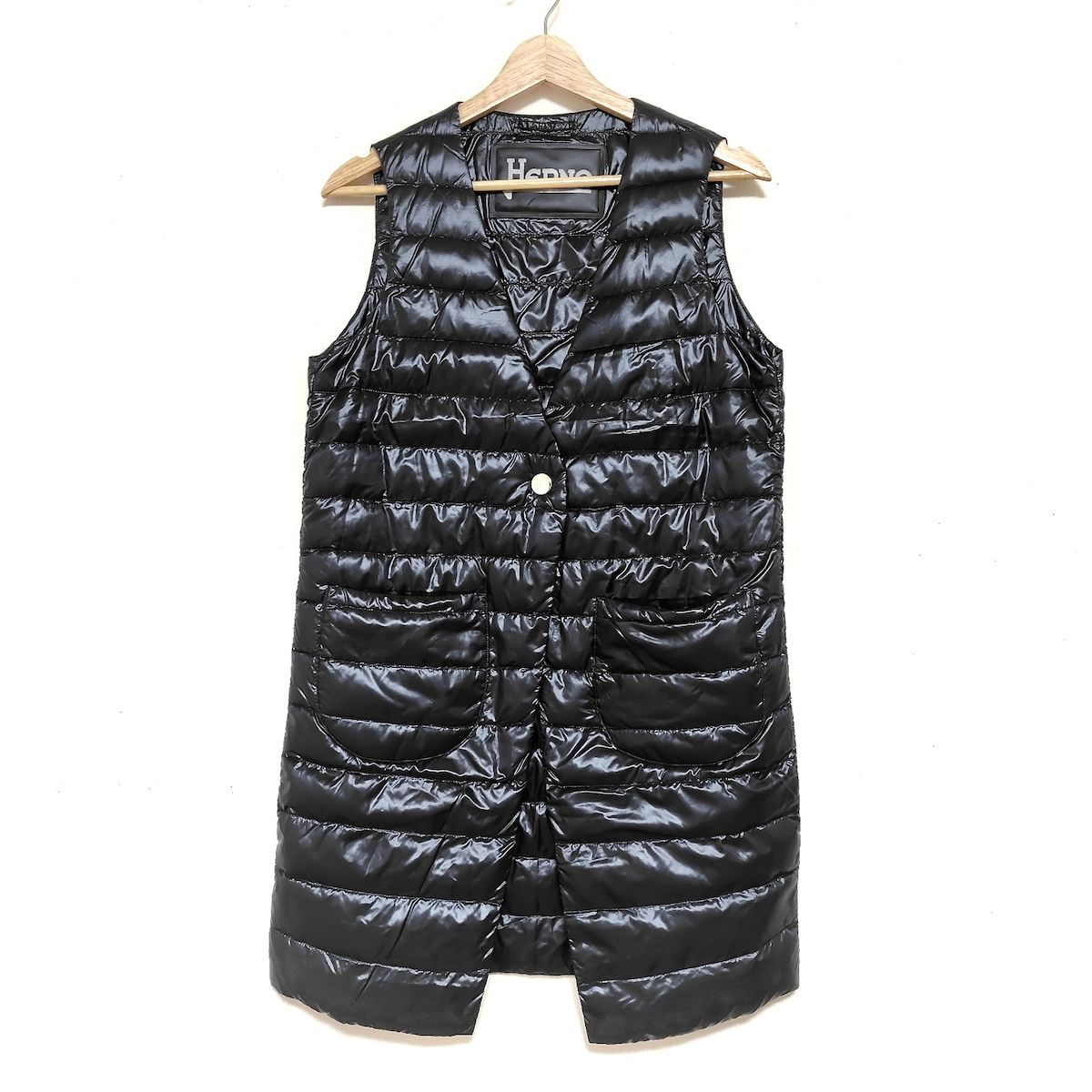 HERNO(ヘルノ) ダウンベスト サイズ38 S レディース - ダークネイビー  