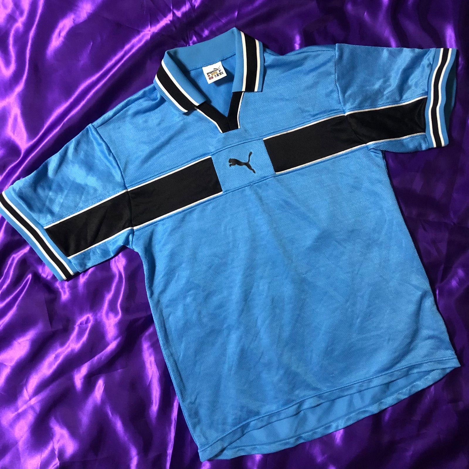 90s PUMA ゲームシャツ　襟あり　ヒットユニオン期　レッド PUMA - 90年代 USA製 PUMA プーマ サッカー ユニフォーム ゲーム