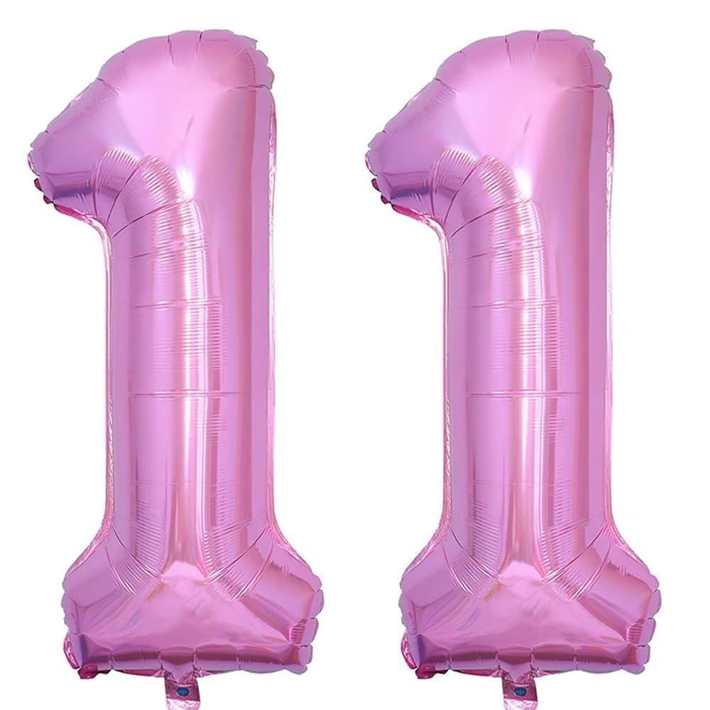 商品 ヘリウム風船 数字バルーン11ピンク バルーンアルミ11 誕生日 カーニバル 約100cm 飾り付け記念日パーティー装飾ピンク11 男女兼用 Vthoviwa 40インチ 大きい