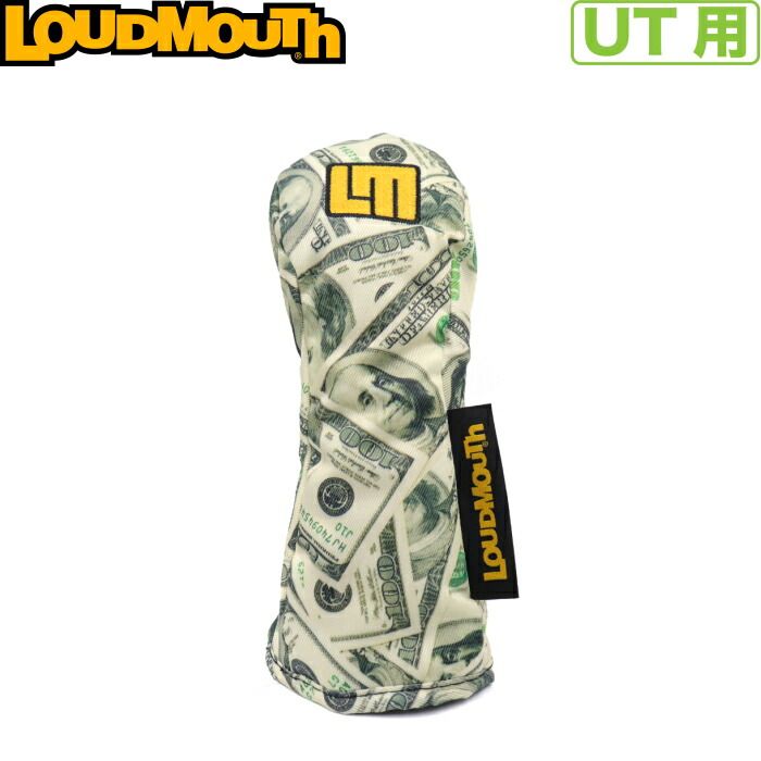 LOUDMOUTH ラウドマウス ユーティリティ用ヘッドカバー　LM-HC0020/UT　Hunnids（136）ハニッド　ドル札柄