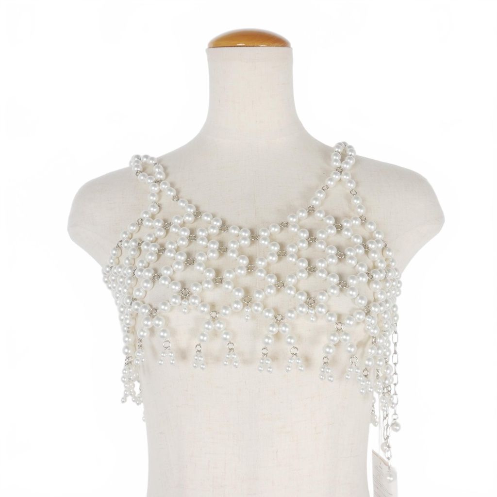 ミューラル MURRAL Snow cover pearl bustier パールビスチェ F 白