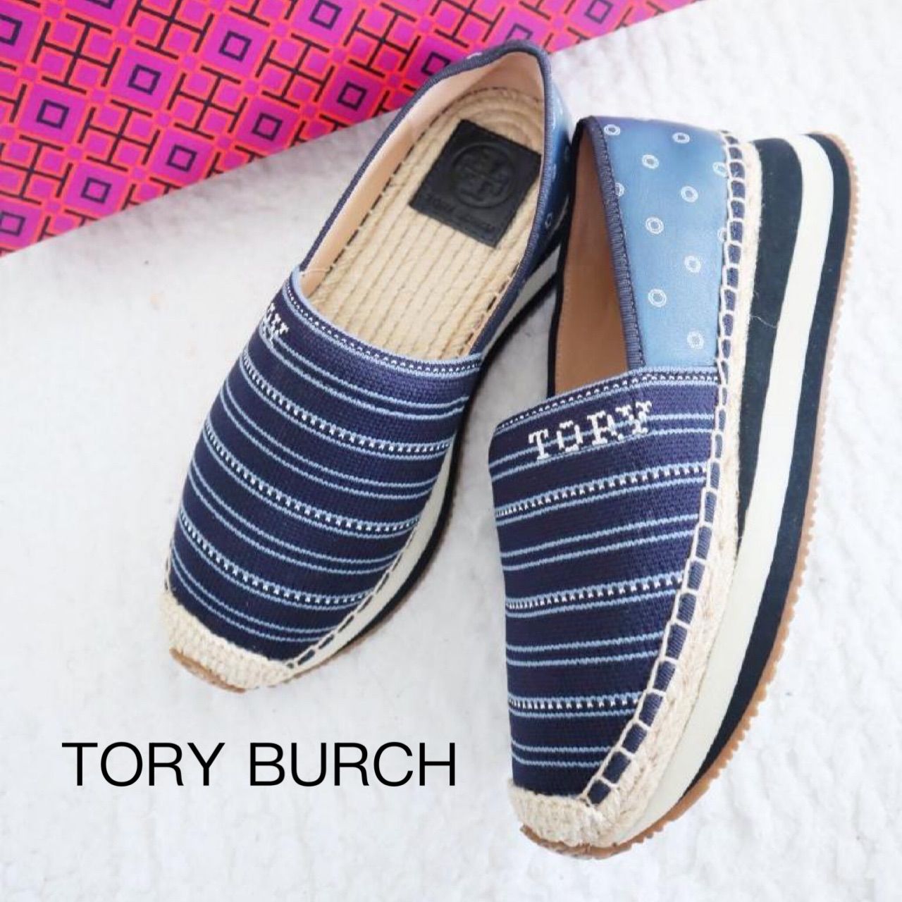 TORY BURCH トリーバーチ エスパドリーユ 5.5 送料込み 6455418 - メルカリ