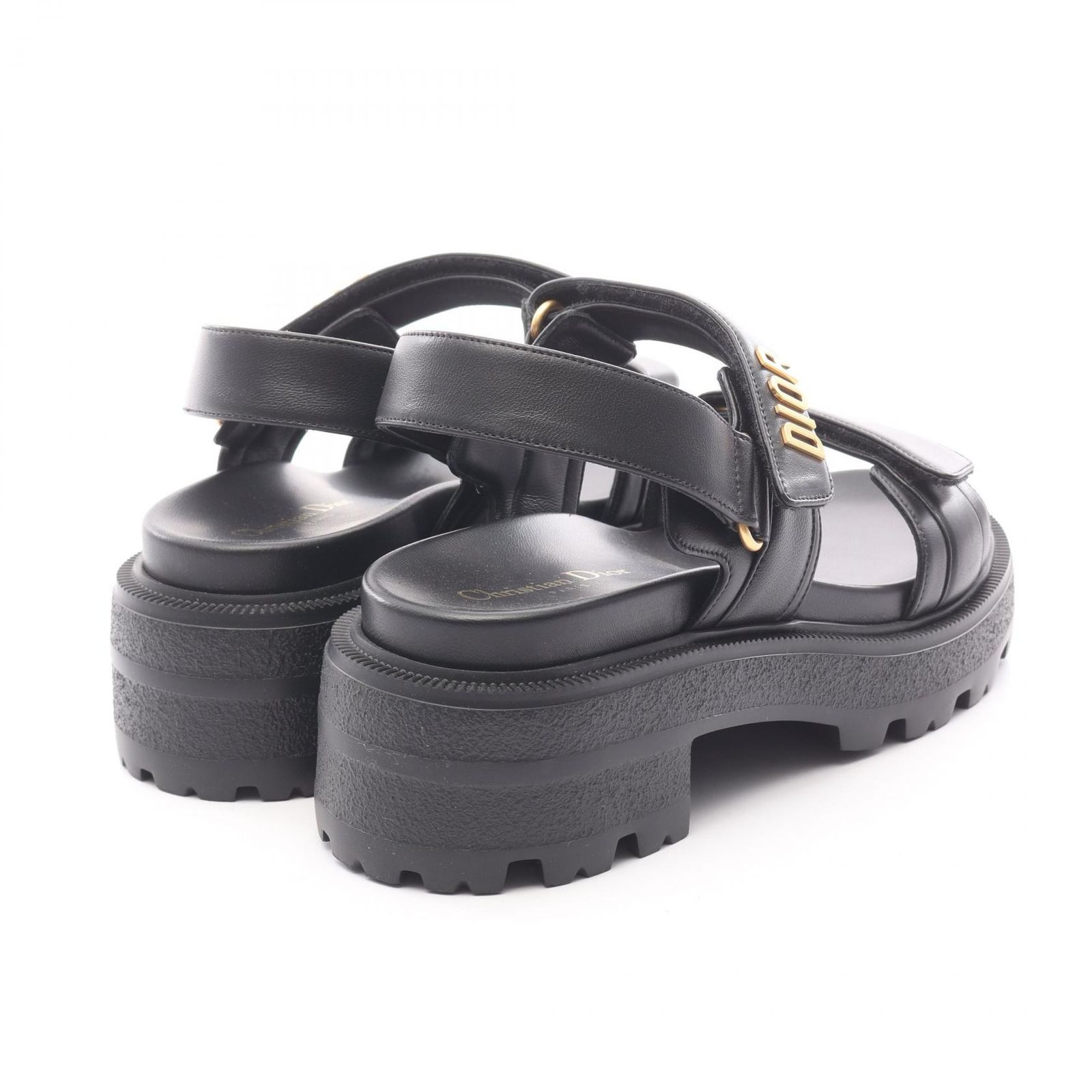 ディオール Dior サンダル DIORACT プラットフォーム KCO016LAB90038.5 ブラック レザー サンダル レディース