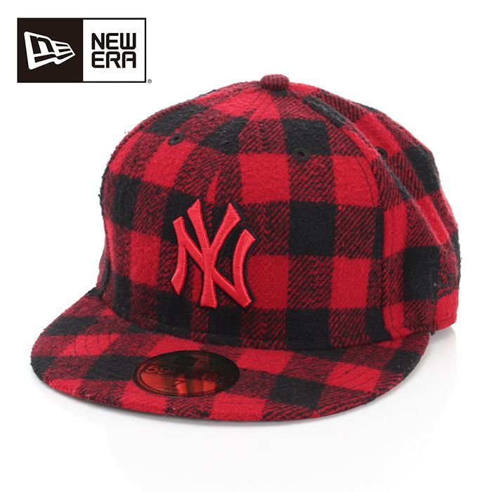 【7 55.8cm】ニューエラ キャップ 赤チェック キッズ NY ニューヨーク ヤンキース 59FIFTY デッドストック 新品 ブランド 帽子