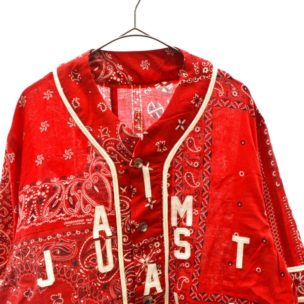 READY MADE (レディメイド) 20AW Red Bandana Baseball Shirt RE-CO-RE-00-00-136  レッドバンダナベースボールシャツ ペイズリー レッド - メルカリ