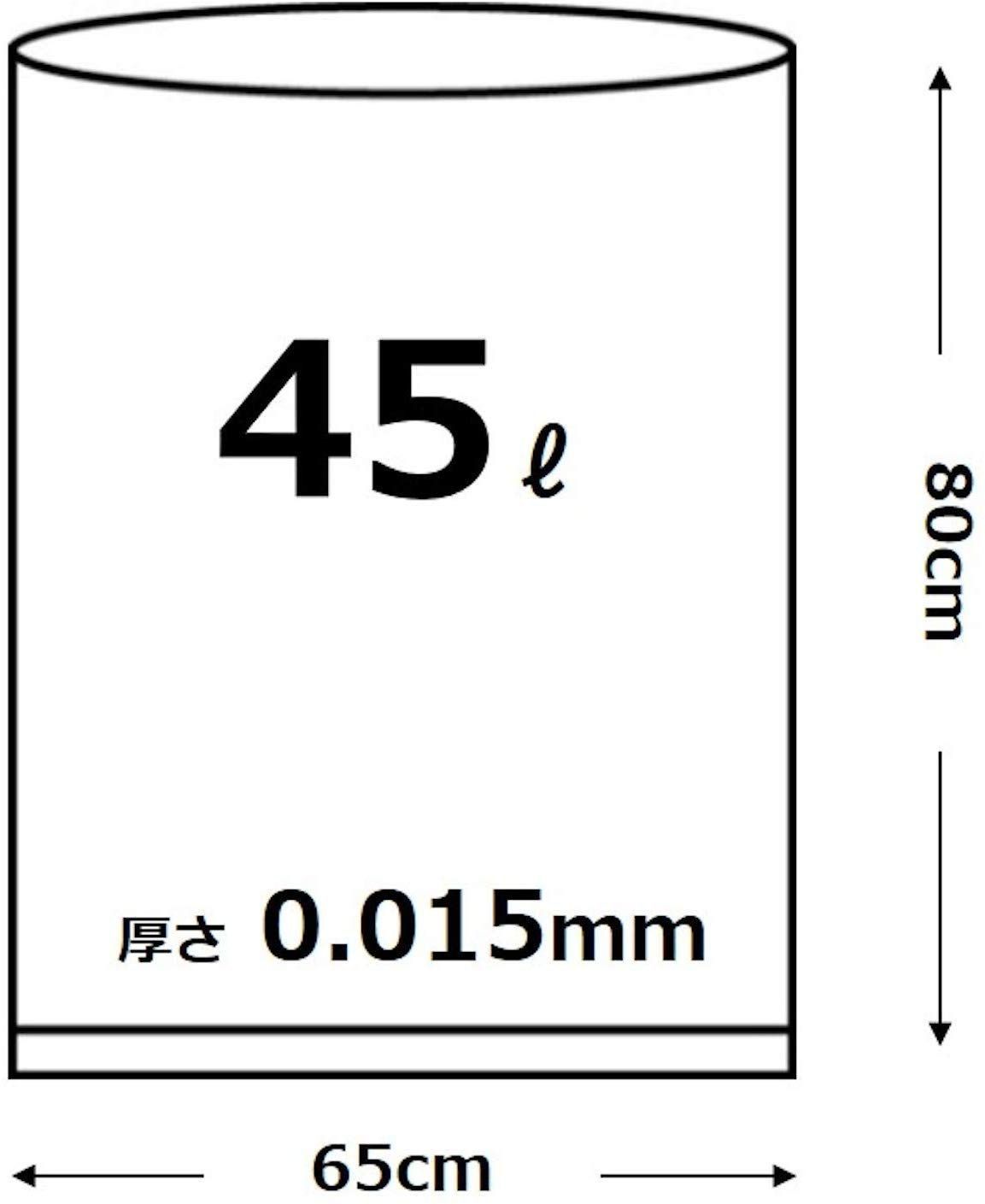 数量限定】半透明 強化原料配合で破れにくい 45L 厚み0.015mm ゴミ袋