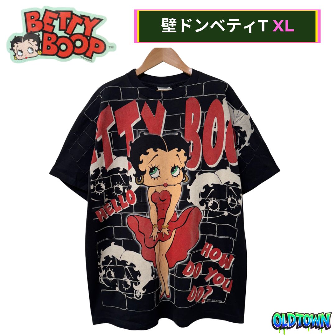 ピチT】90s USA製 BETTY BOOP 両面プリント Tシャツ 青 - メルカリ