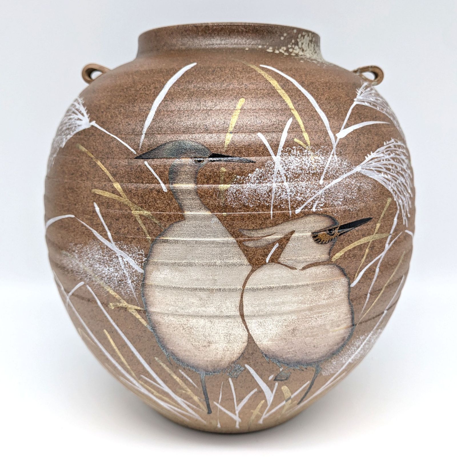 雲山焼き 花瓶 陶器 花瓶 14.0×14.0×高さ29.0cm 信楽焼 日本製 壺 和風