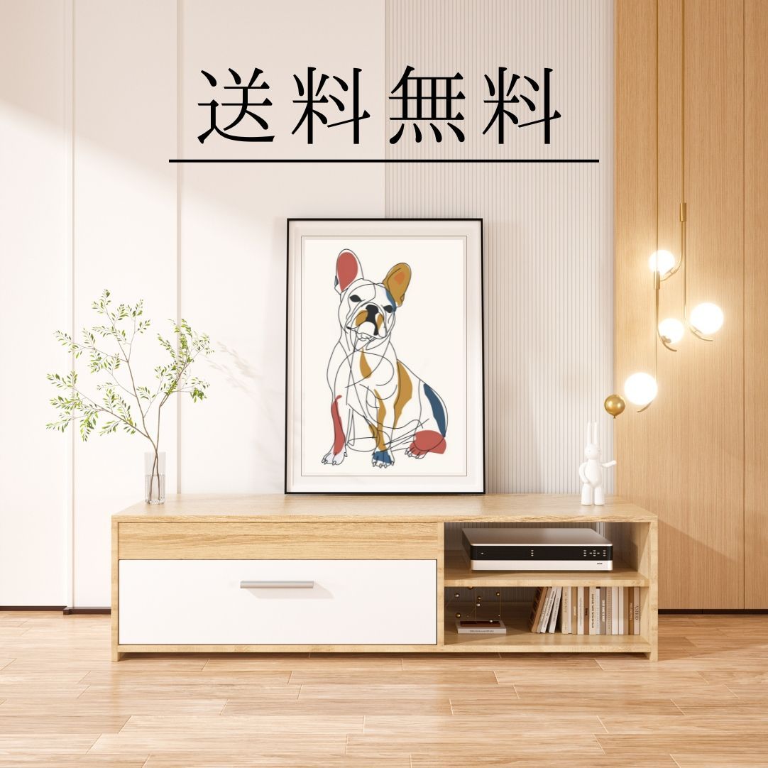 犬と線 - フレンチブルドッグ犬 No.1】ジークレー版画＊名入れOK