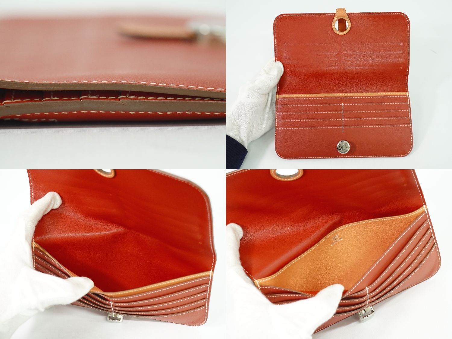 本物 エルメス HERMES ドゴン ヴォースイフト レザー 長財布 ロング  