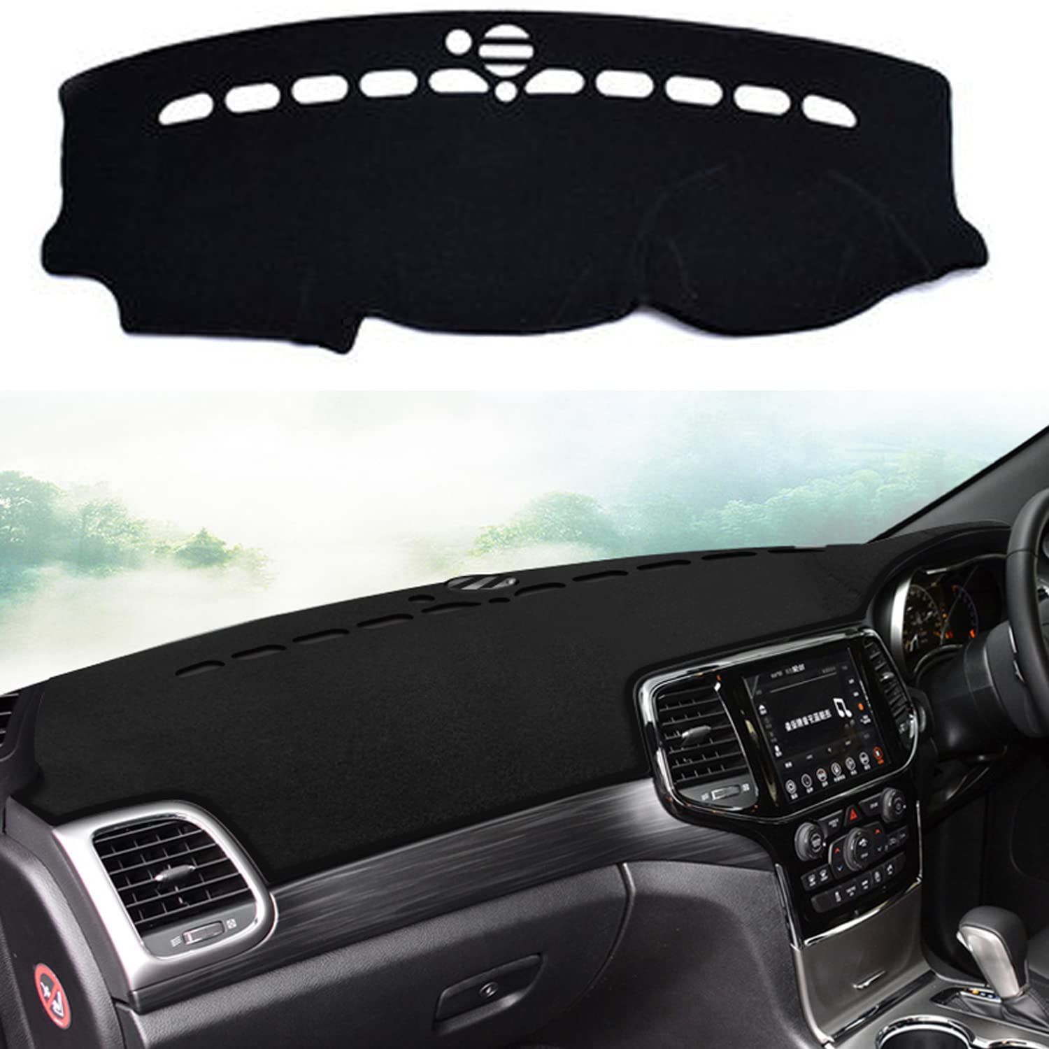 【新着商品】右手運転 車種専用設計 耐熱性 インテリアアクセサリー ダッシュボードライト保護マット 日焼け防止 ダッシュボードカバー ダッシュボードマット 耐久性(黒い辺) 専用 2011-2019