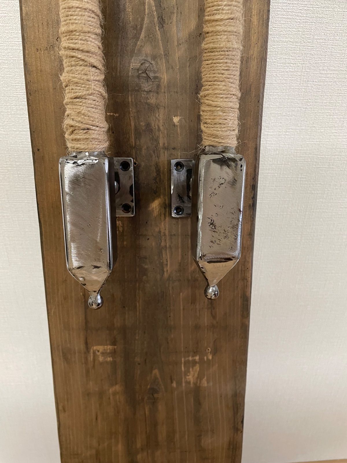 クオリティの高い アイアン家具 雑貨 取手 ドアノブ ドアハンドル 鉄 扉 2本セット アイアンバー