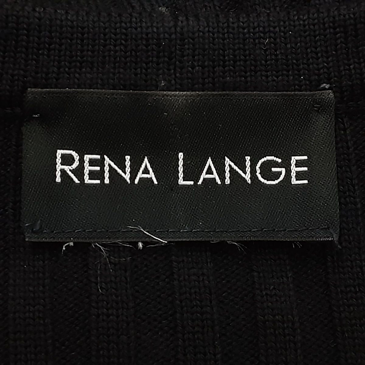 RENA LANGE(レナランゲ) カーディガン サイズ42 L レディース - 黒 長袖/ロング丈