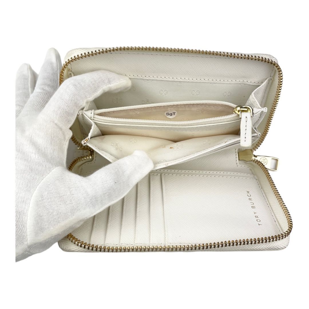 本日のみお値引き！Tory Burch 二つ折り財布 ホワイト/グリーン 本日