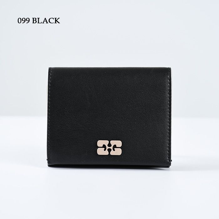 GANNI ガニー BOU 三つ折り財布 ウォレット 財布 A5388 BLACK GANNI ガニー BOU 三つ折り財布 ウォレット 財布 A5388 BLACK