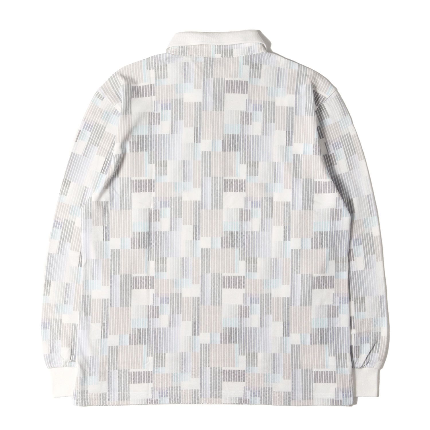 LANVIN SPORT 半袖 ポロシャツ タイダイ柄 ホワイト ブルー M 美品】LANVIN ランバン ポロシャツ ホワイト ブルー系 サイズ:40