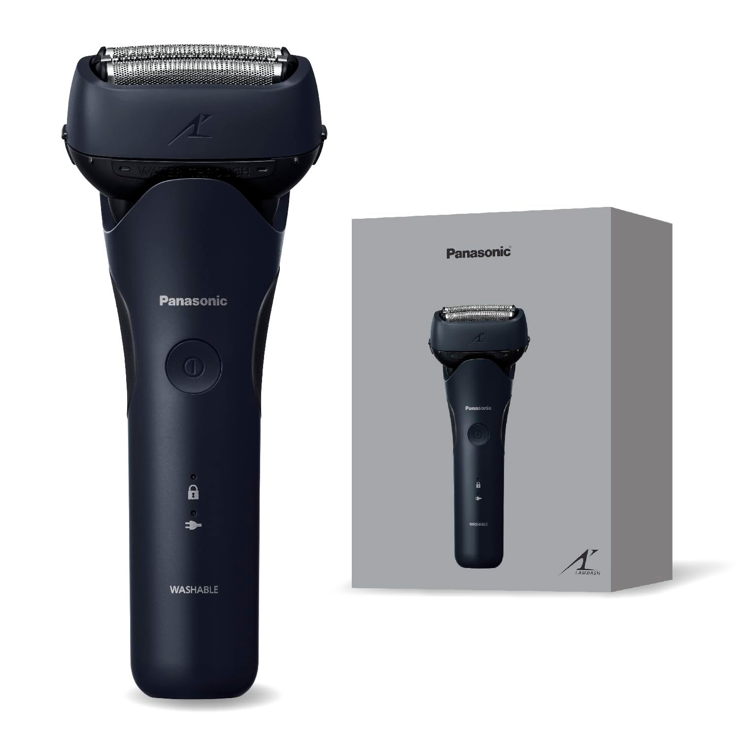 パナソニック メンズ シェーバー ラムダッシュ 3枚刃 電動 髭剃り ACアダプター充電 ウォータースルー洗浄 ES-L321D-A ダークネイビー