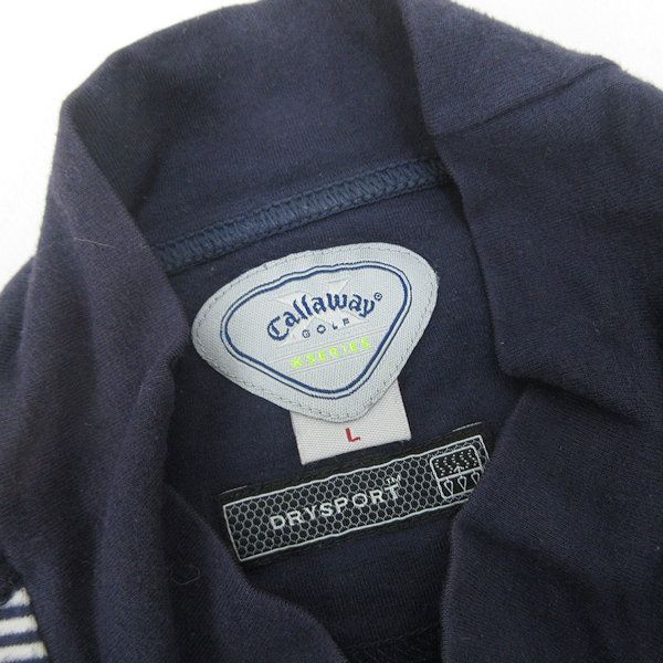 ☆新品未使用タグ付き☆キャロウェイ　ボーダー　長袖 K□キャロウェイ/callaway モックネック 長袖ボーダーシャツ