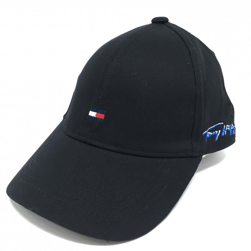 【超美品】トミーヒルフィガー キャップ 黒 ロゴ刺しゅう  57cm　フリー ゴルフウェア 2022年モデル Tommy Hilfiger Golf
