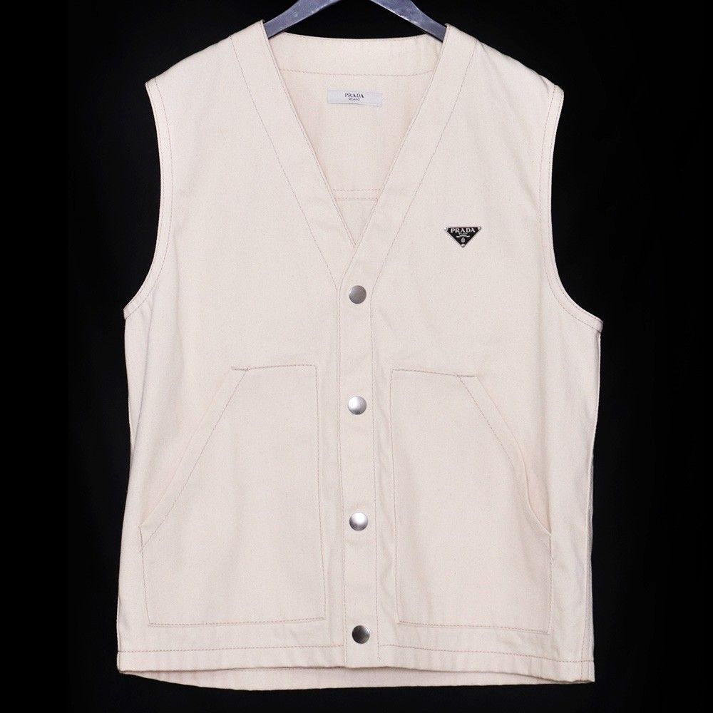 【関税&送料込】Prada Denim Vest PRADA TRIANGLE LOGO DENIM VEST Sサイズ - メルカリ
