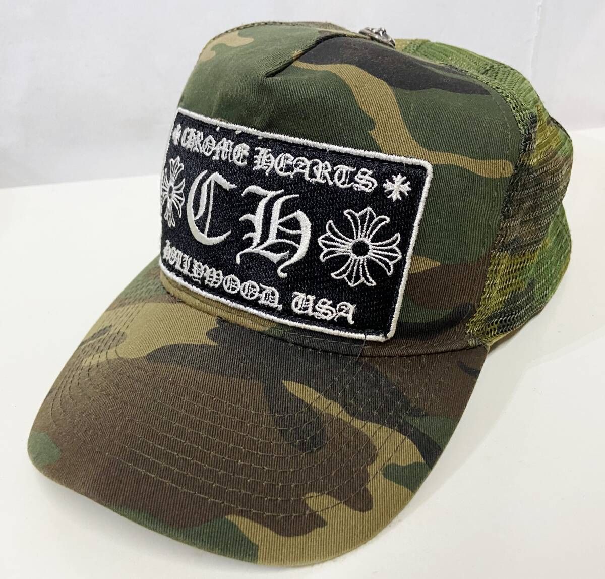 CHROME HEARTS｜クロムハーツ CH ロゴ カモフラ メッシュキャップ 緑 トラッカーキャップ